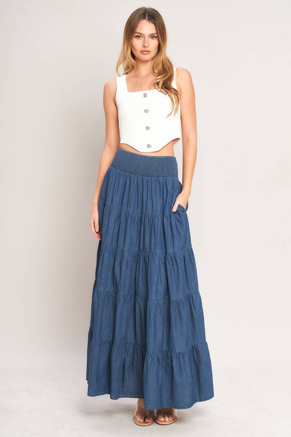 A lightweight maxi skirt