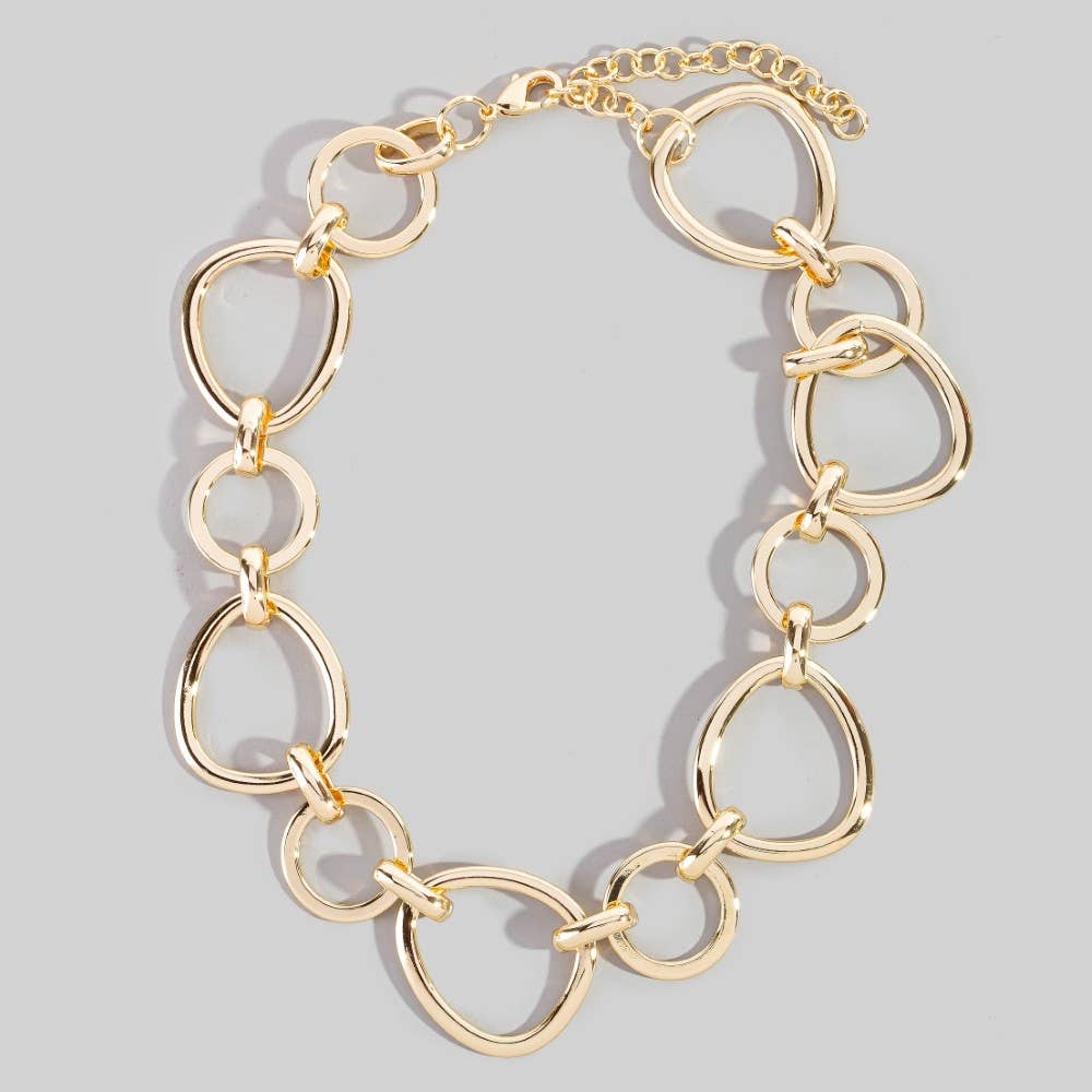 Mixed Large Hoop Chain Statement Necklace