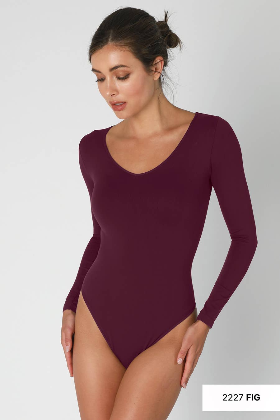 NS8340 - Jersey V Neck LS Bodysuit