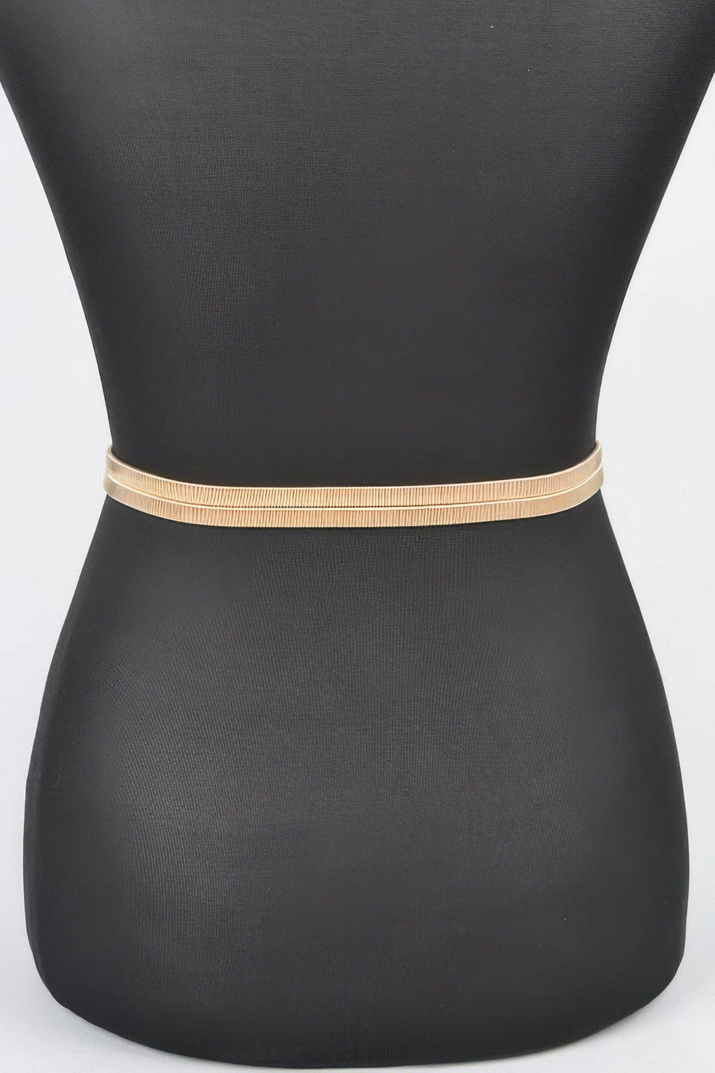 Hammered Metal Buckle Stretch Belt