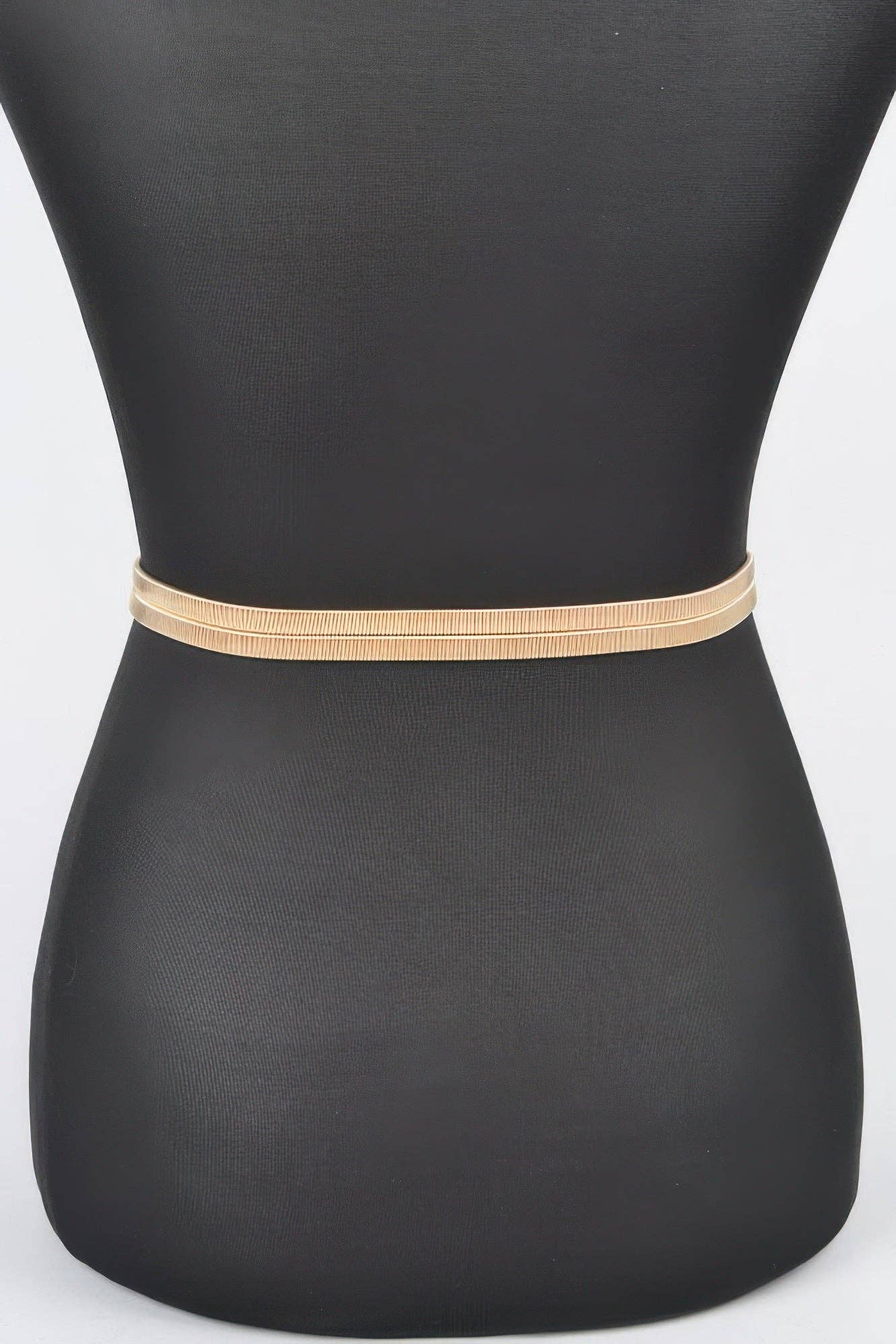 Hammered Metal Buckle Stretch Belt