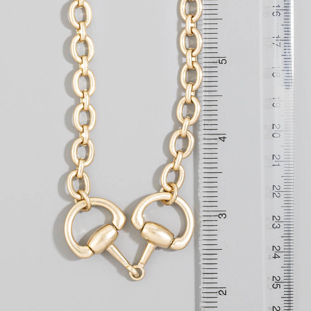 Horsebit Connector Bold Rolo Chain Necklace