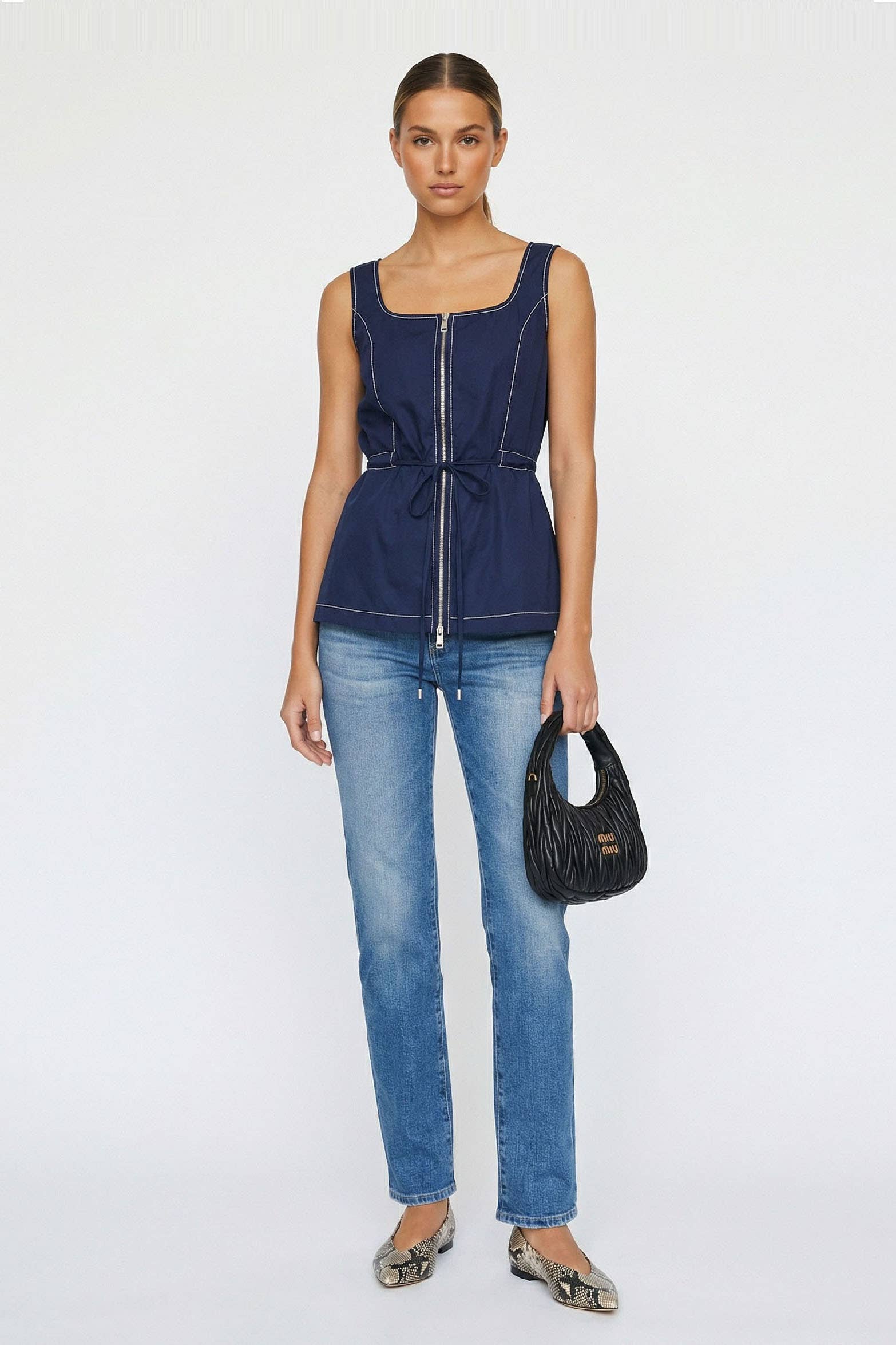 FULL & ZIP PEPLUM TOP