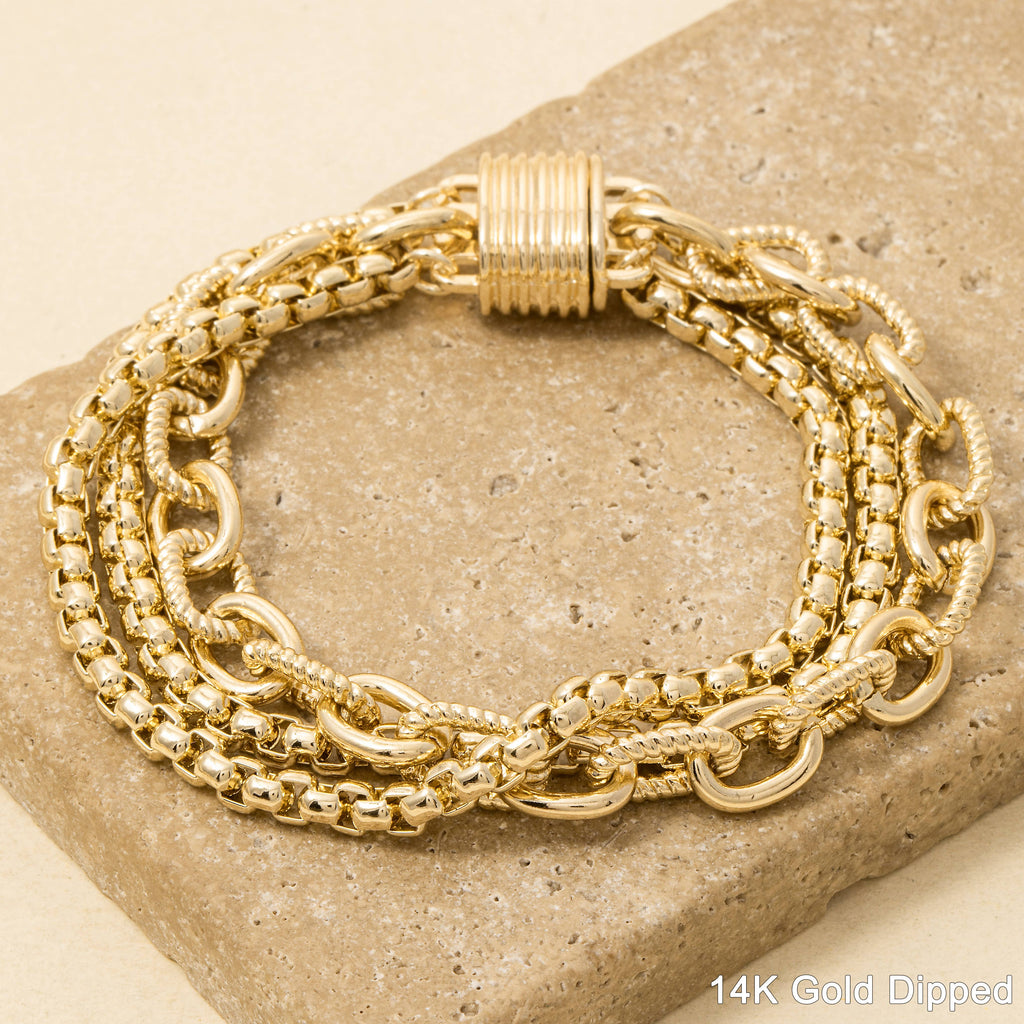 Magnetic Lock Gold Plated Bracelet