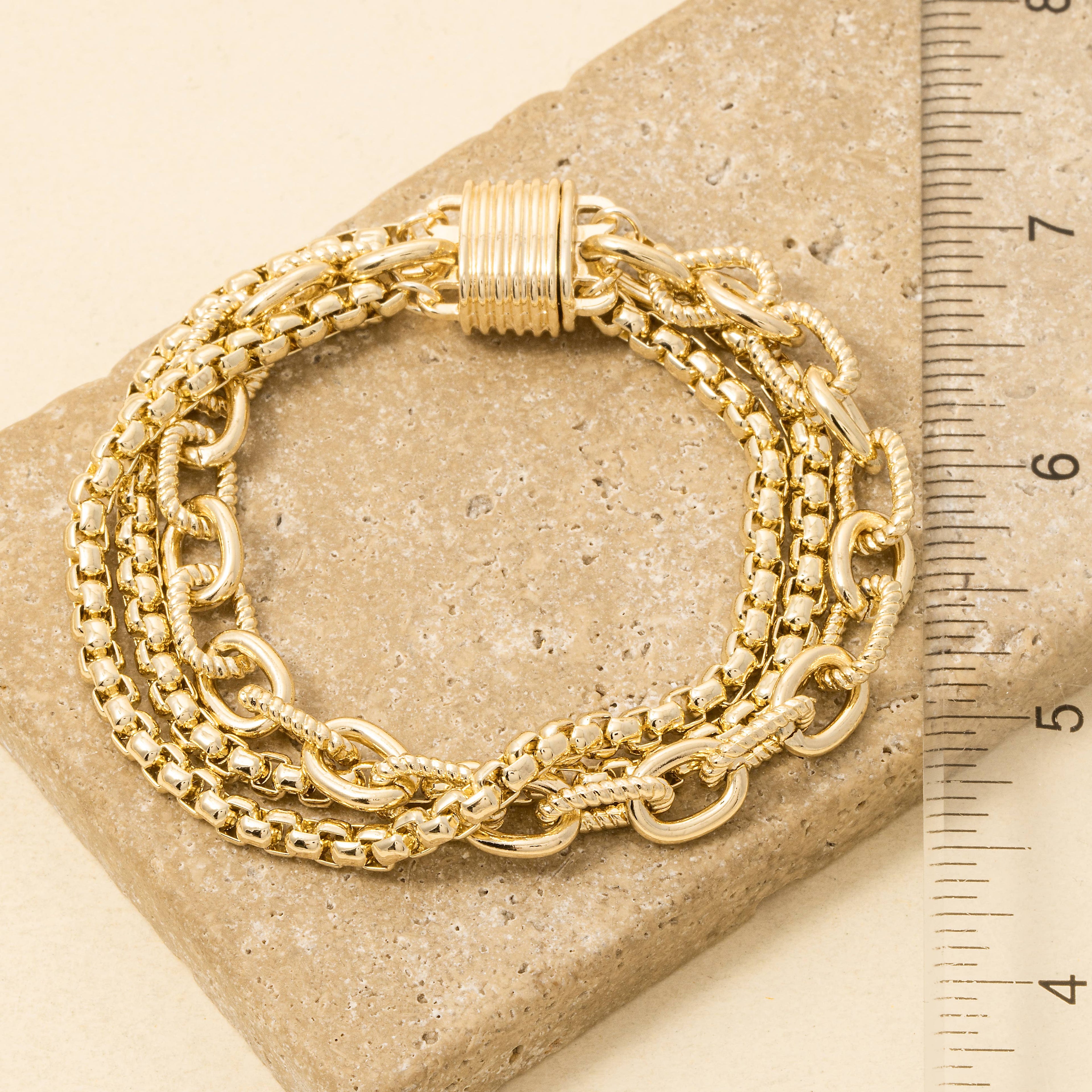 Magnetic Lock Gold Plated Bracelet
