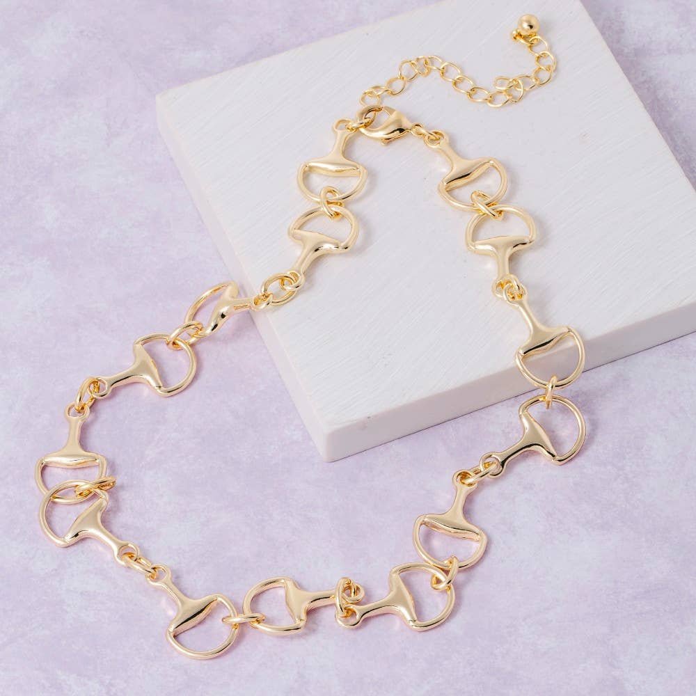 Abstract D Link Chain Necklace