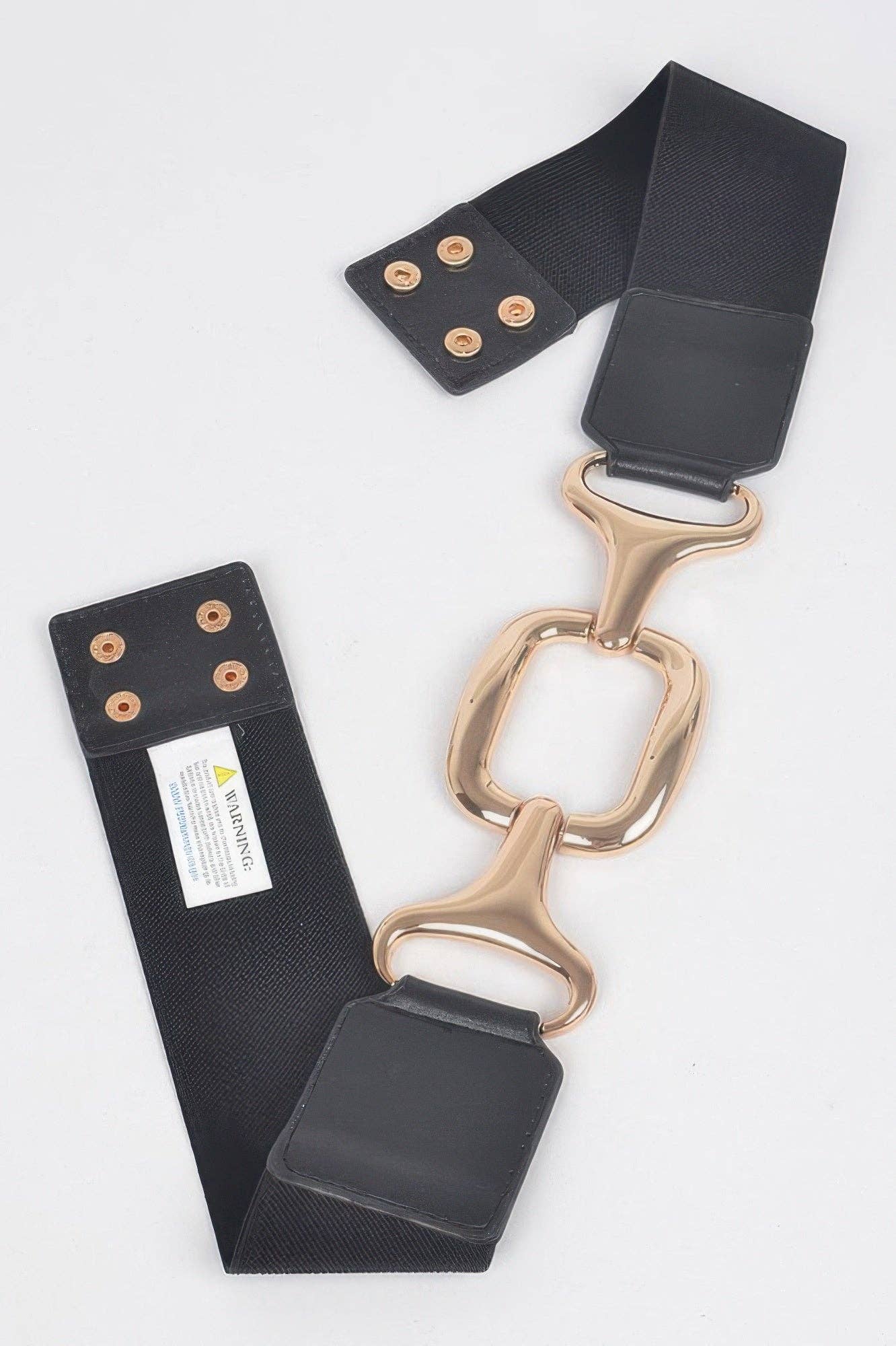 Silver Metal Buckle Stretch Waist Belt