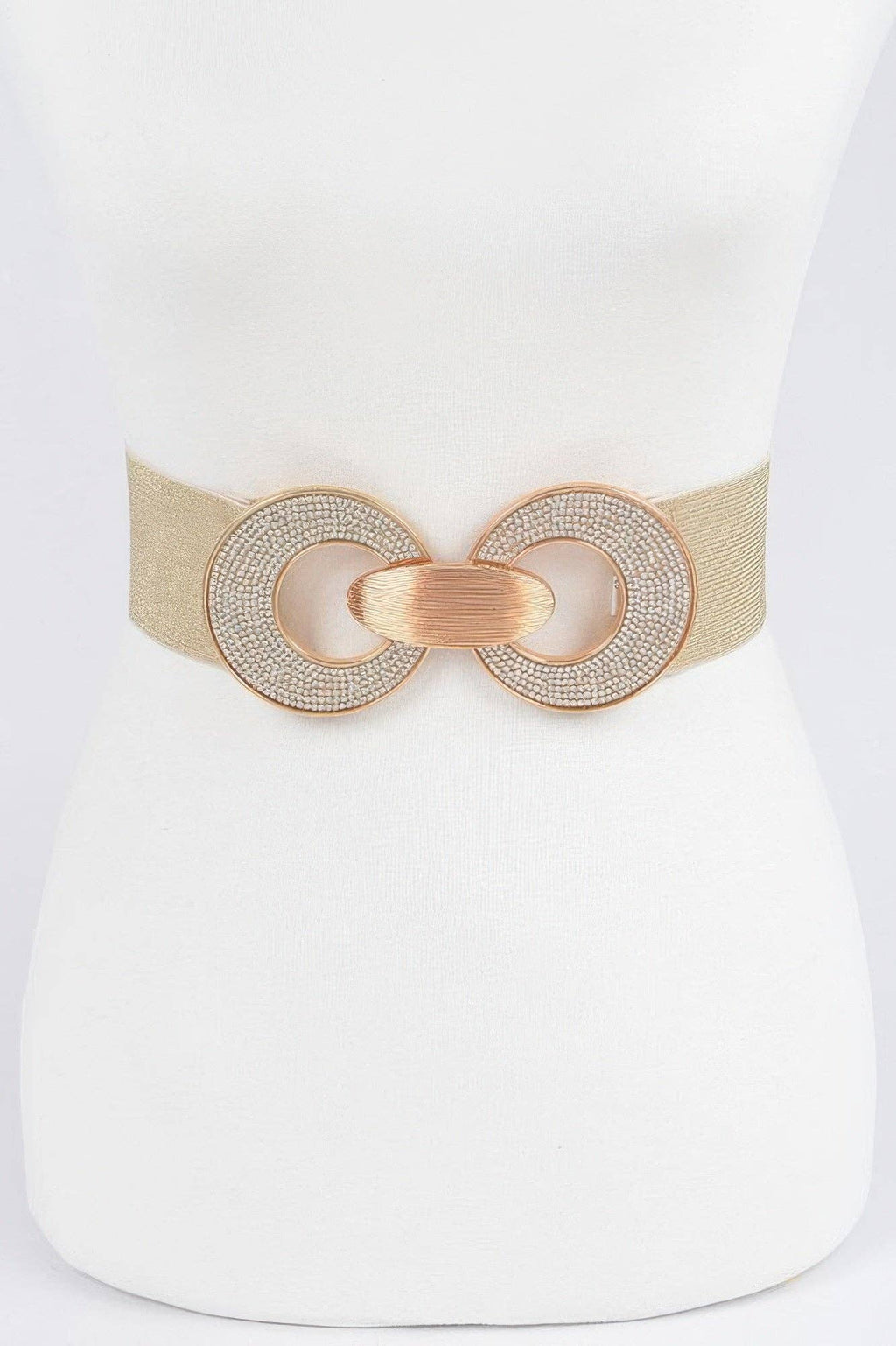 Rhinestone Two Buckle Elastic Belt