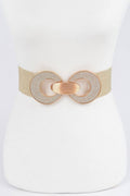Rhinestone Two Buckle Elastic Belt