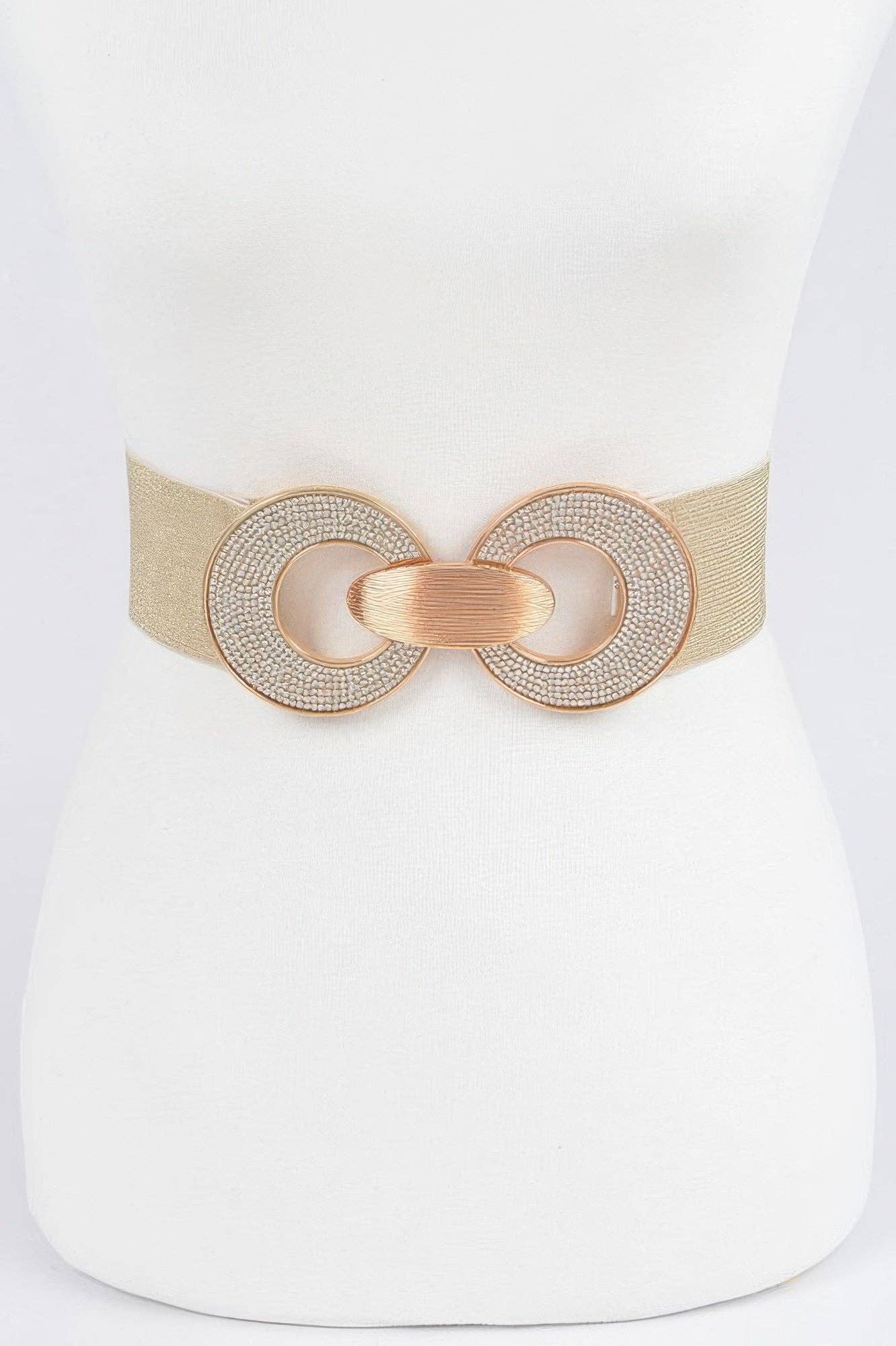 Rhinestone Two Buckle Elastic Belt