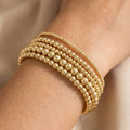 Metallic Beaded Elastic Bracelet Set