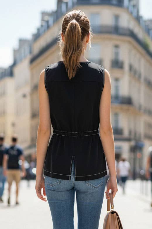 FULL & ZIP PEPLUM TOP