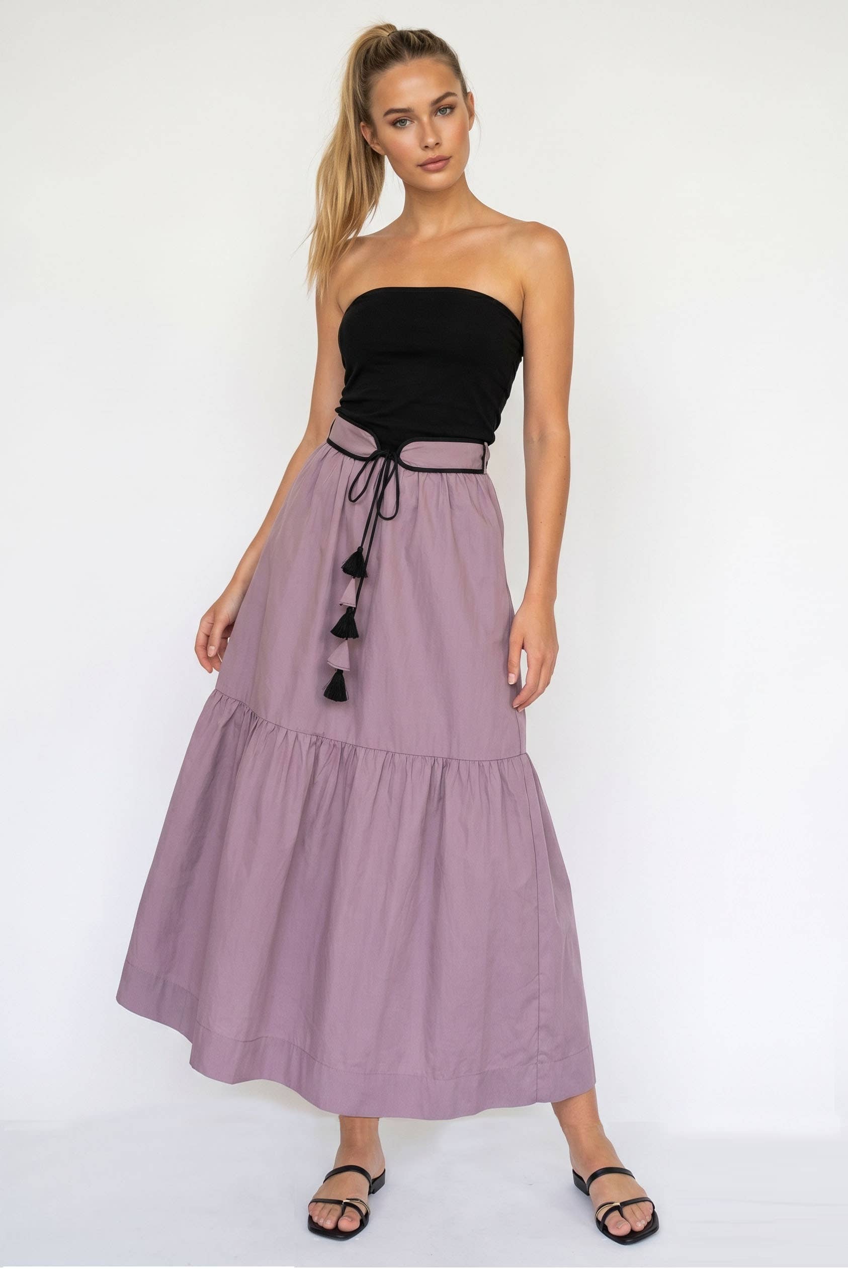 LILA BELLE TUBE MAXI DRESS WITH BELT
