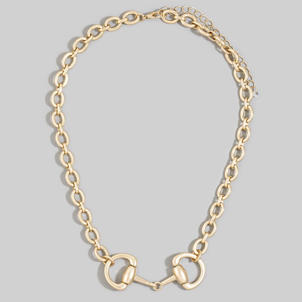 Horsebit Connector Bold Rolo Chain Necklace