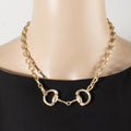 Horsebit Connector Bold Rolo Chain Necklace