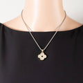 Cz Open Clover Pendant Necklace