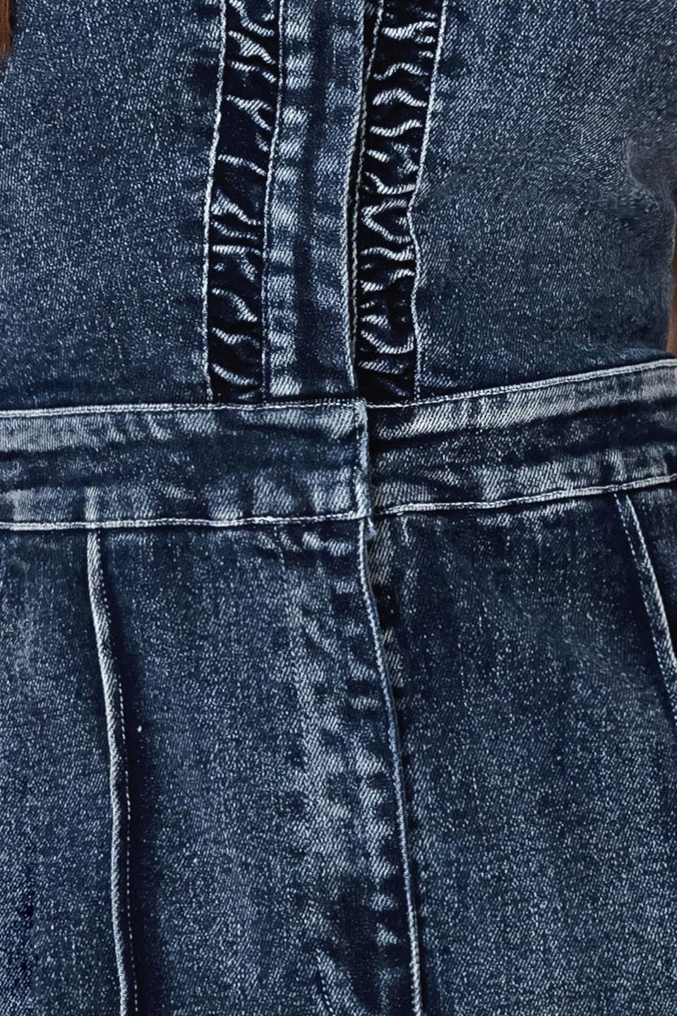 A washed denim jumpsuit