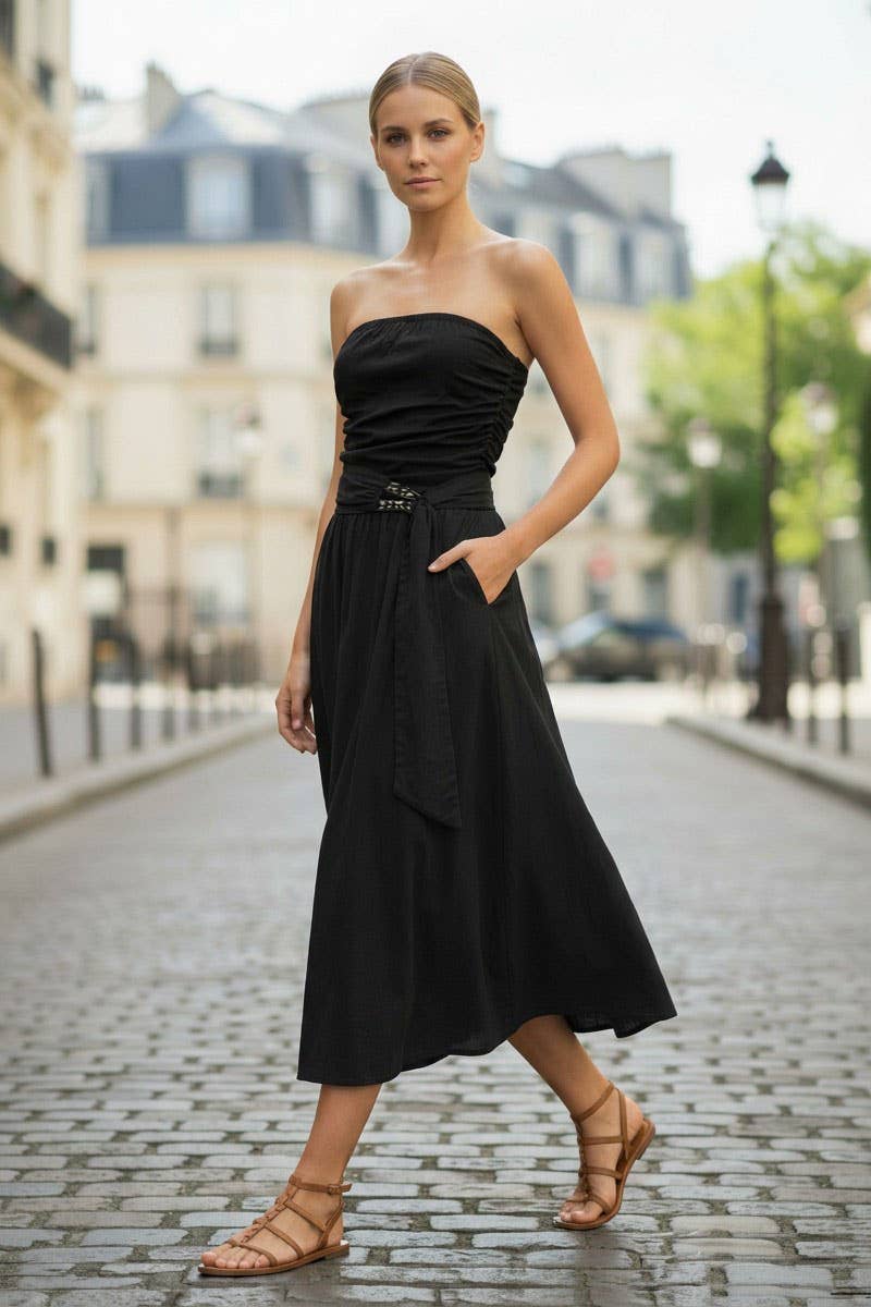 TIE ME PRETTY LINEN DRESS