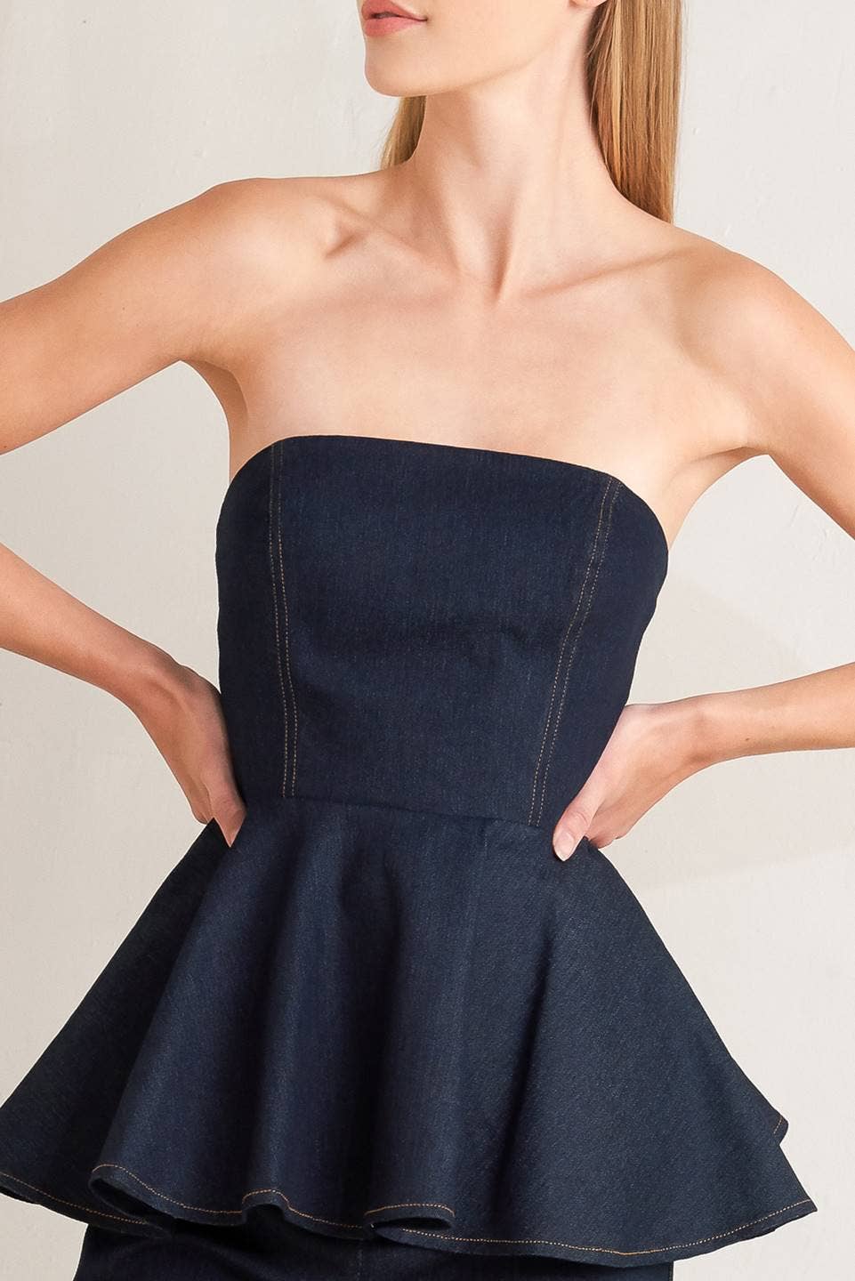 Strapless Denim Top