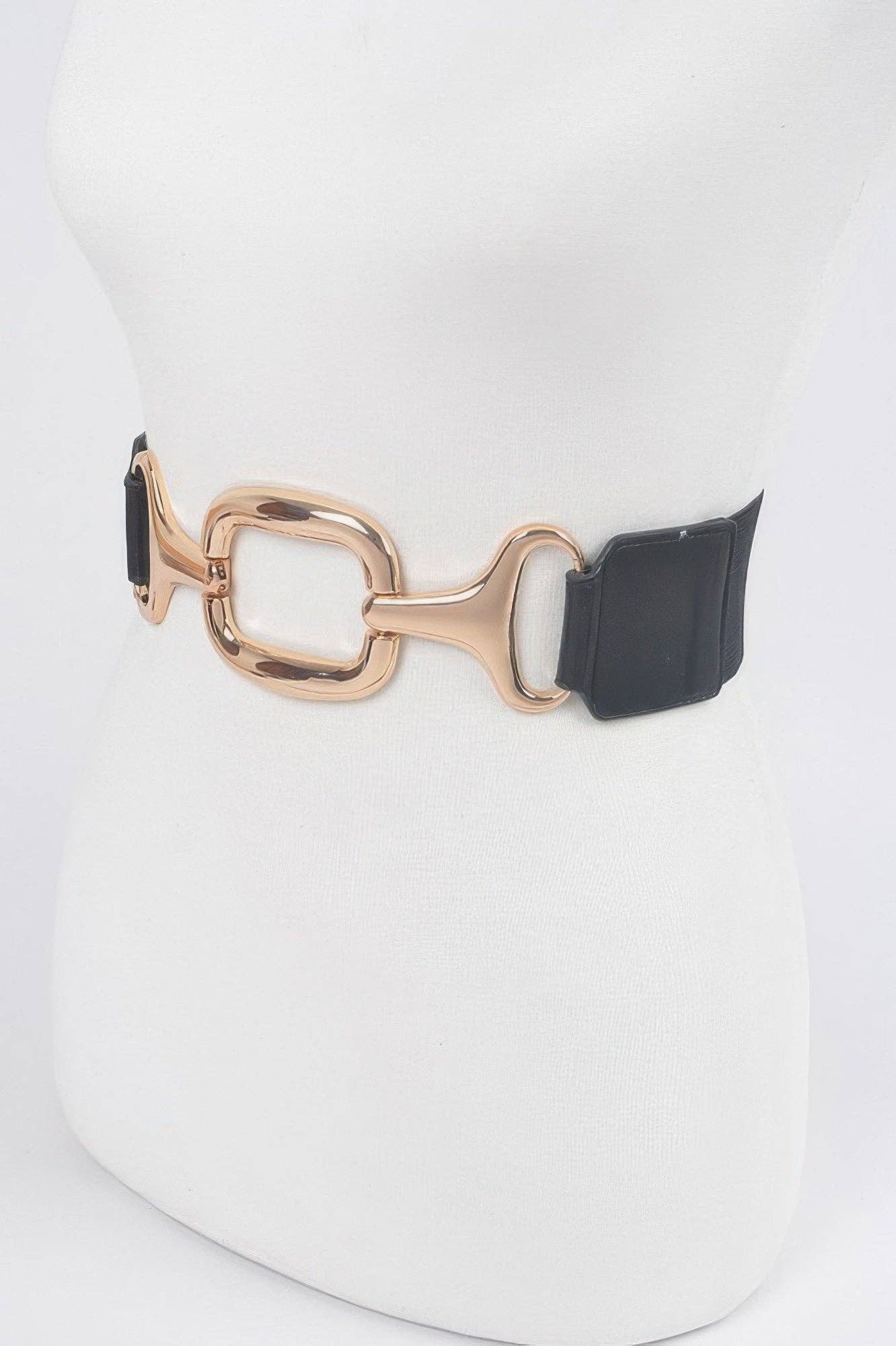 Silver Metal Buckle Stretch Waist Belt
