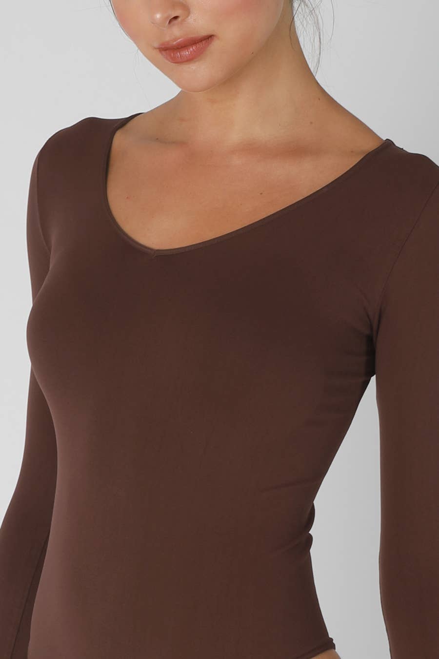 NS8340 - Jersey V Neck LS Bodysuit