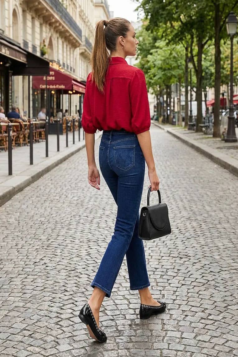 CUT OUT YOKE DETAIL BLOUSE