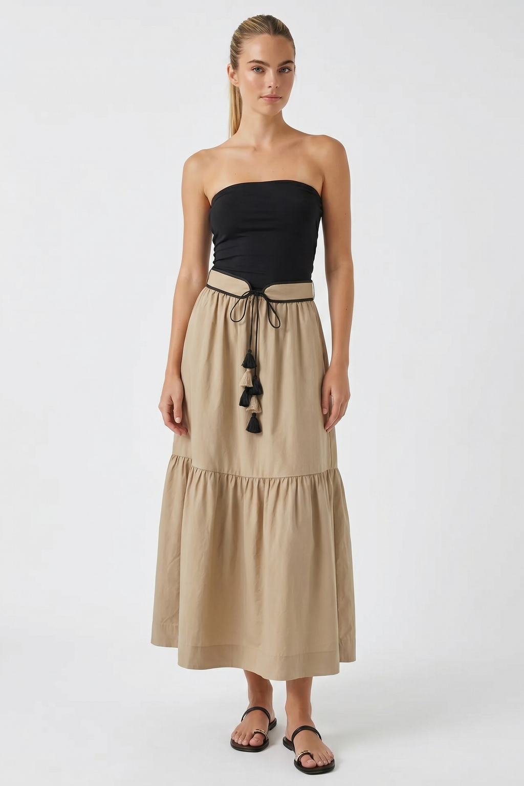 LILA BELLE TUBE MAXI DRESS WITH BELT