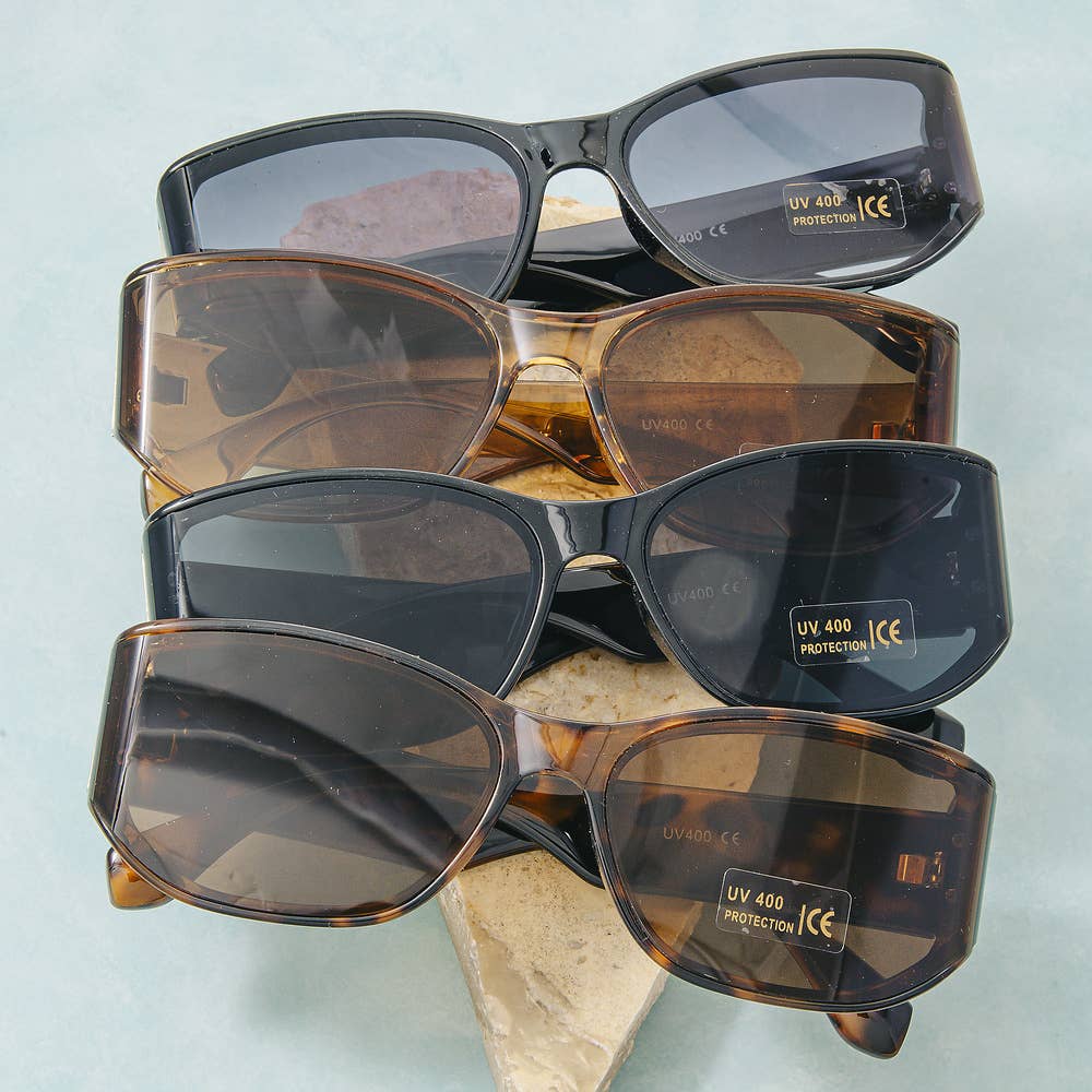 Rectangular Wrap Frame Assorted Sunglasses