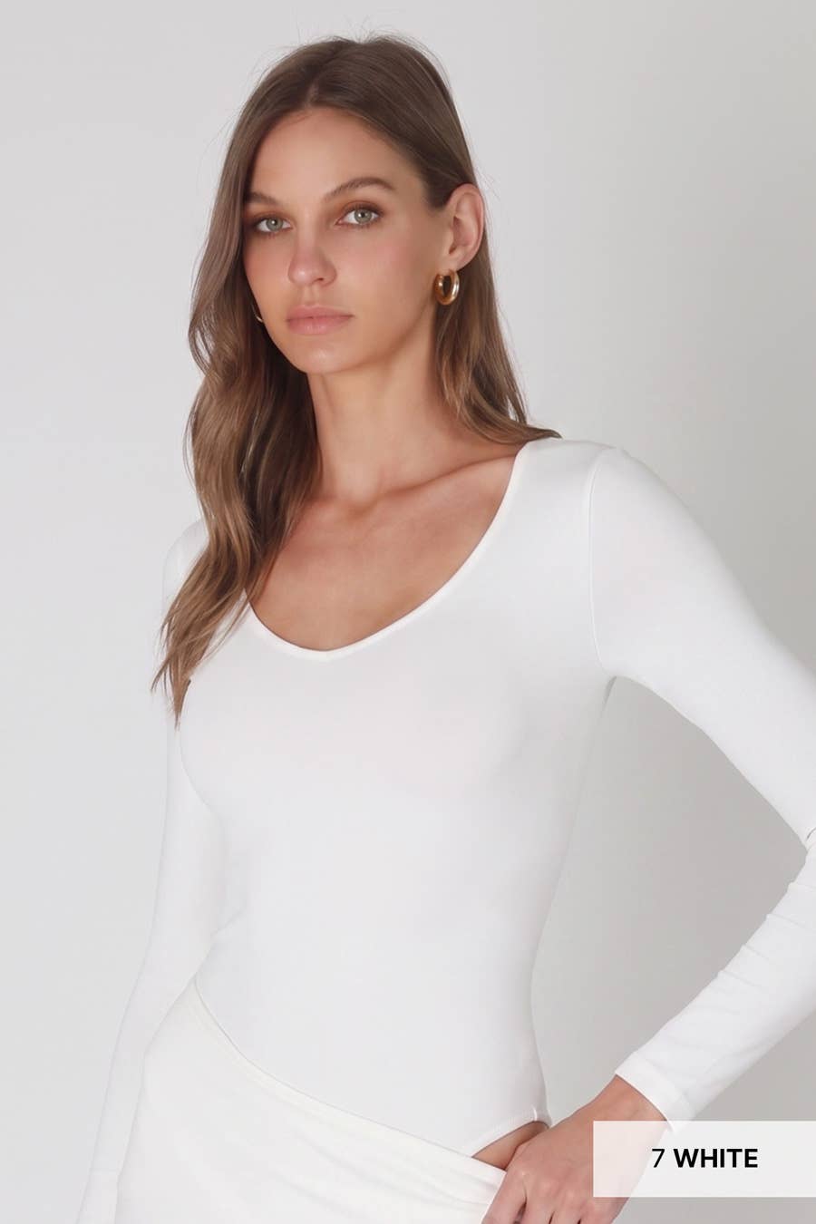 NIKI BIKI: Jersey V Neck Long Sleeve Bodysuit