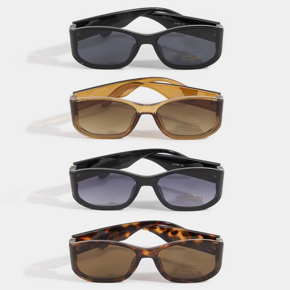 Rectangular Wrap Frame Assorted Sunglasses