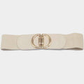 Double Half Open Circle Buckle Stretch Elastic Belt