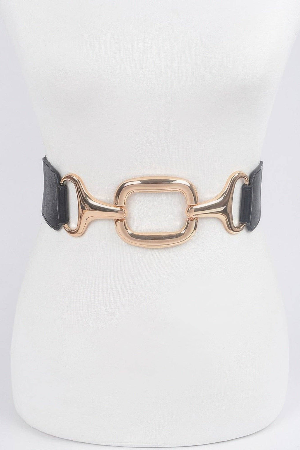 Silver Metal Buckle Stretch Waist Belt