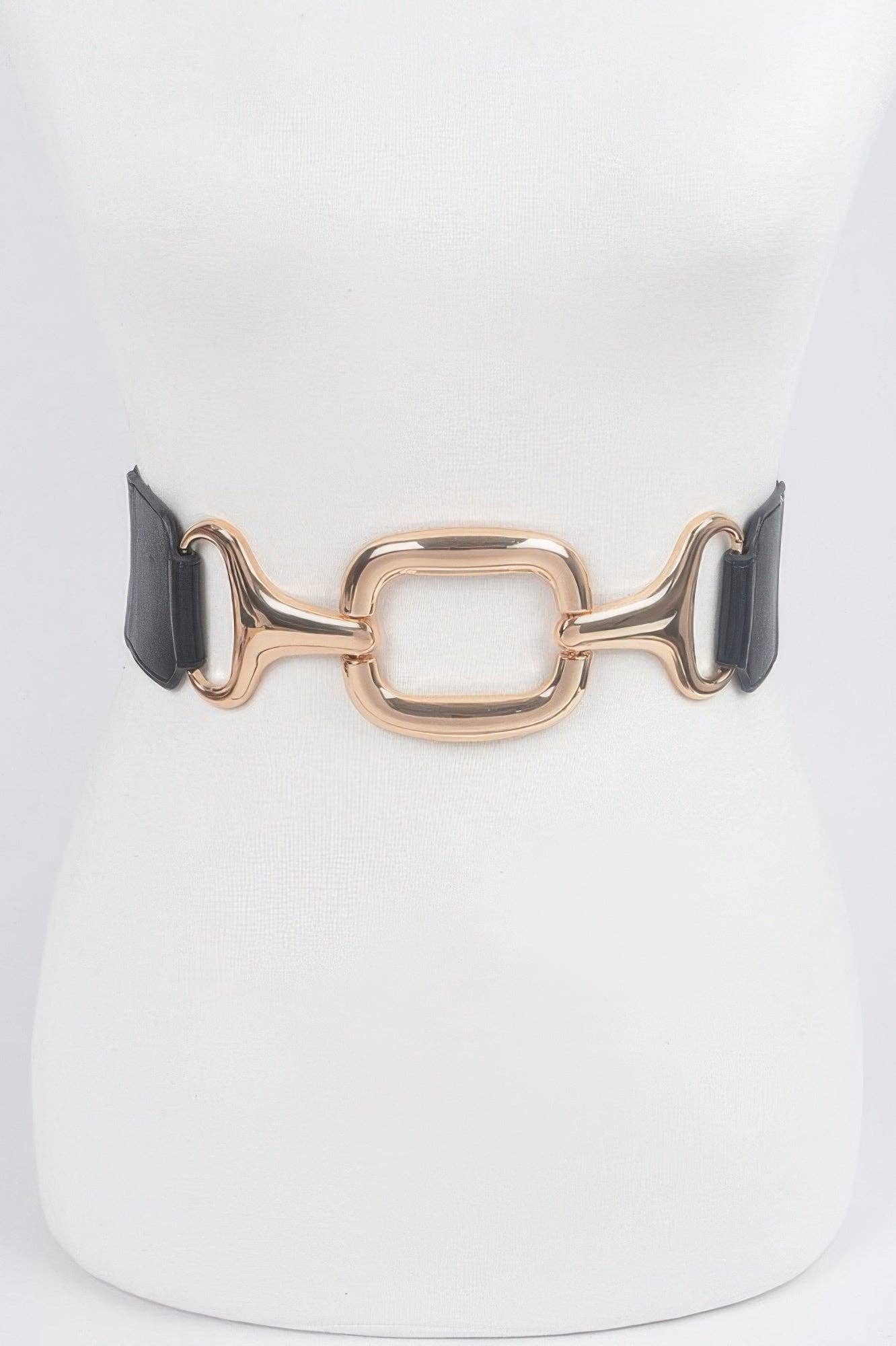 Silver Metal Buckle Stretch Waist Belt