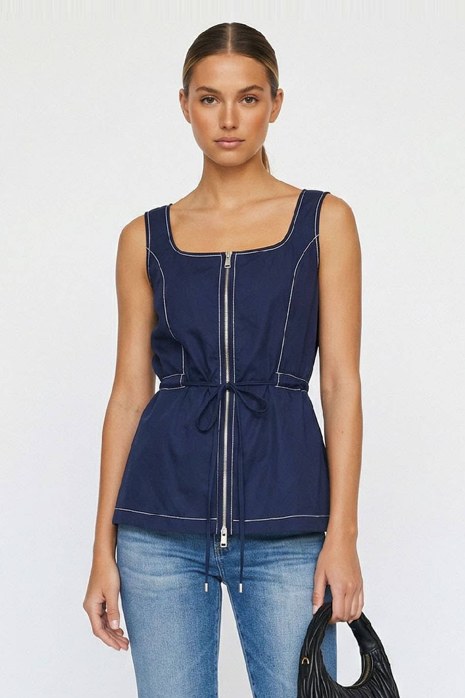 FULL & ZIP PEPLUM TOP