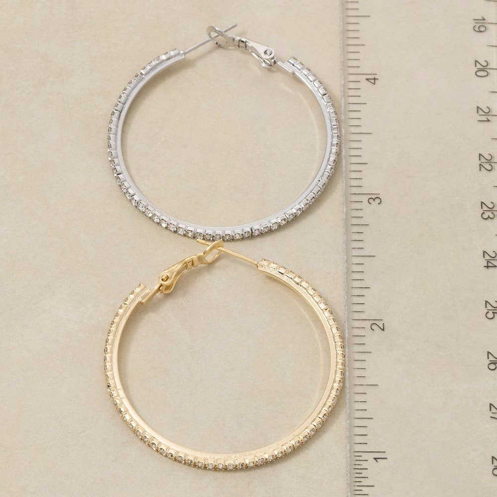 Secret Box Gold Dipped Cz Latch Hoop Earrings