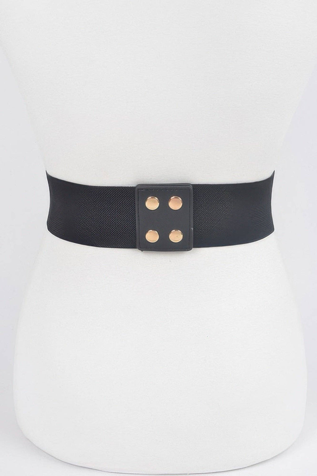 Silver Metal Buckle Stretch Waist Belt