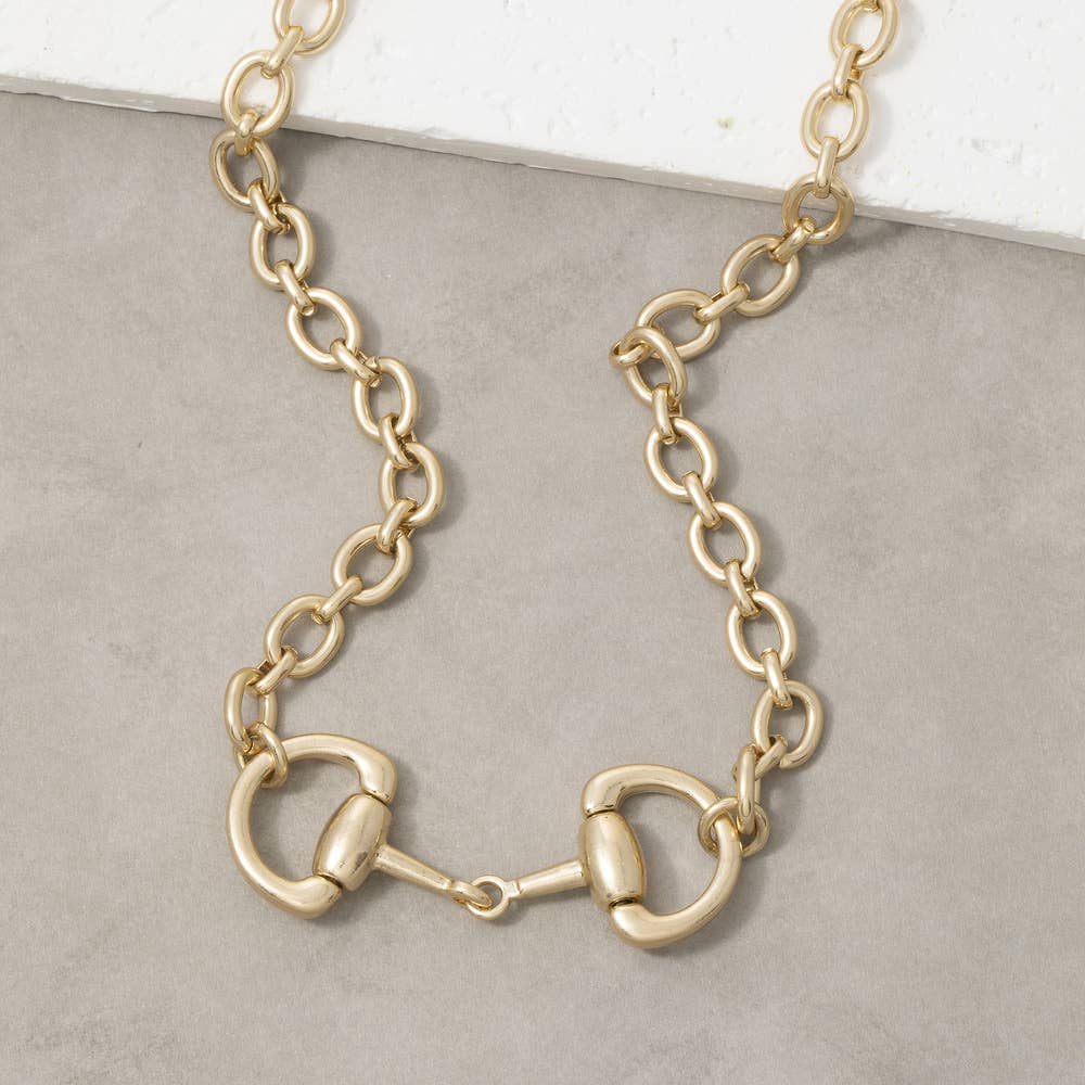 Horsebit Connector Bold Rolo Chain Necklace