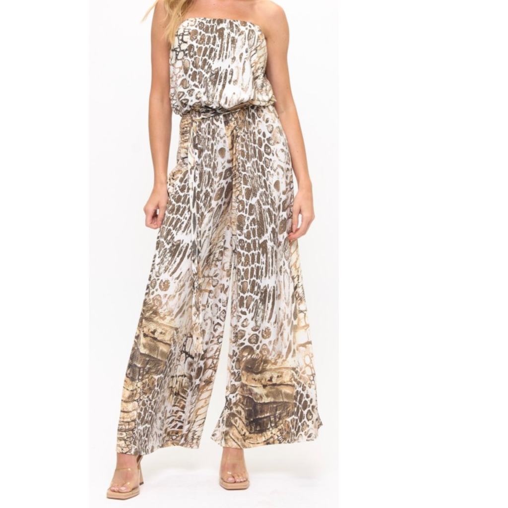 🤎 ARIELLA WIDE LEG JUMPSUIT W/BELT 🤍