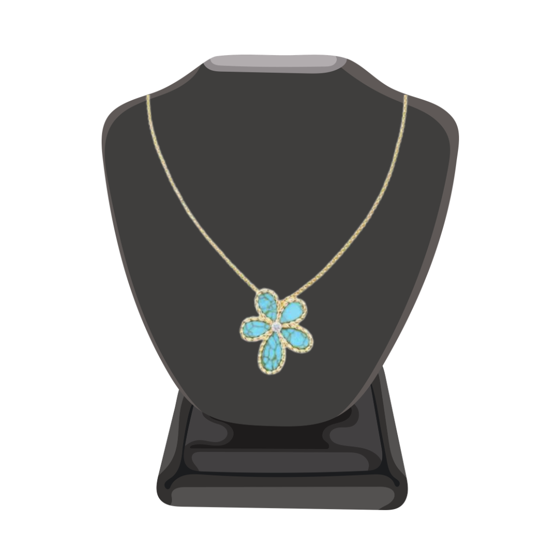 🌸 TURQUOISE FLOWER PENDANT 🌸