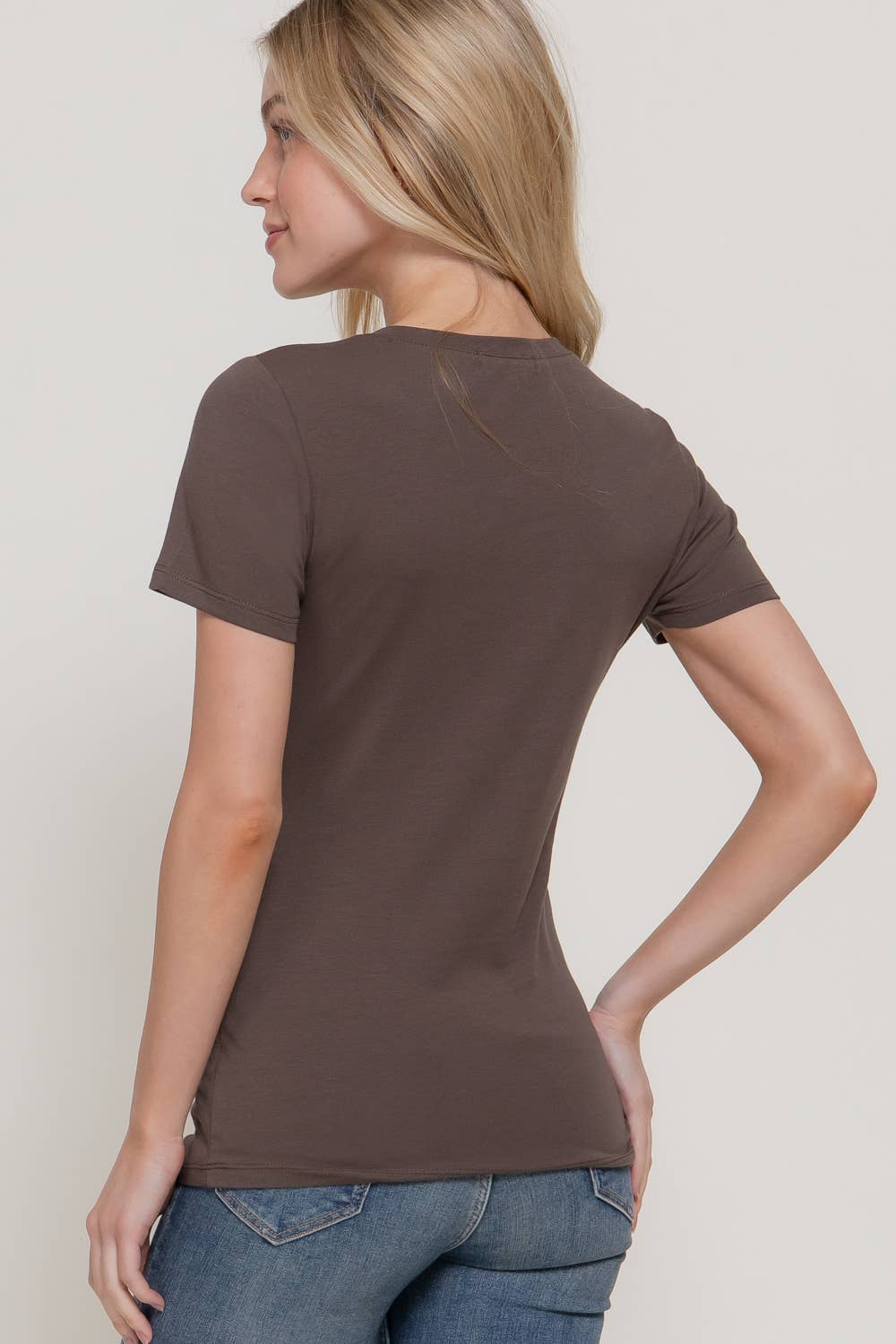 Short Sleeve Crew Neck Cotton Spandex Jersey Top