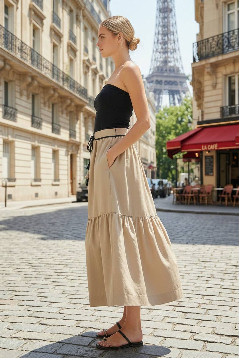 LILA BELLE TUBE MAXI DRESS WITH BELT