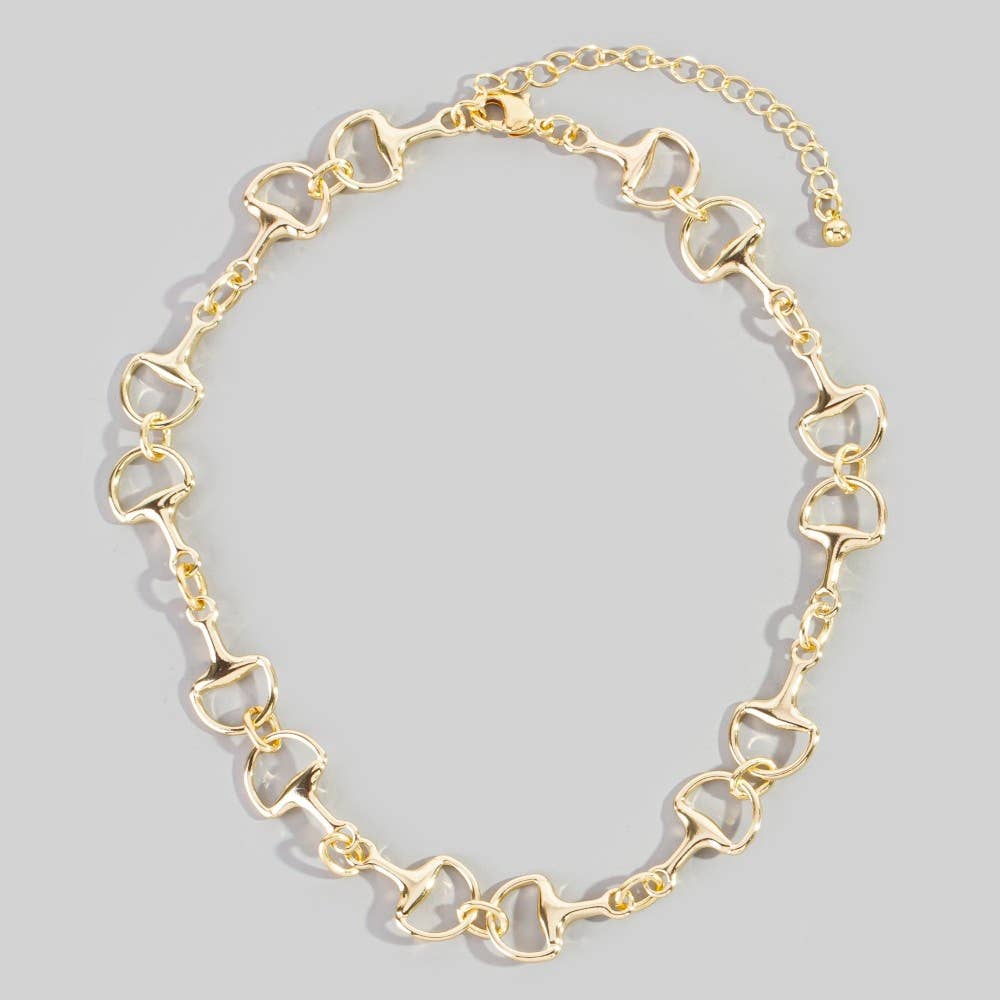 Abstract D Link Chain Necklace