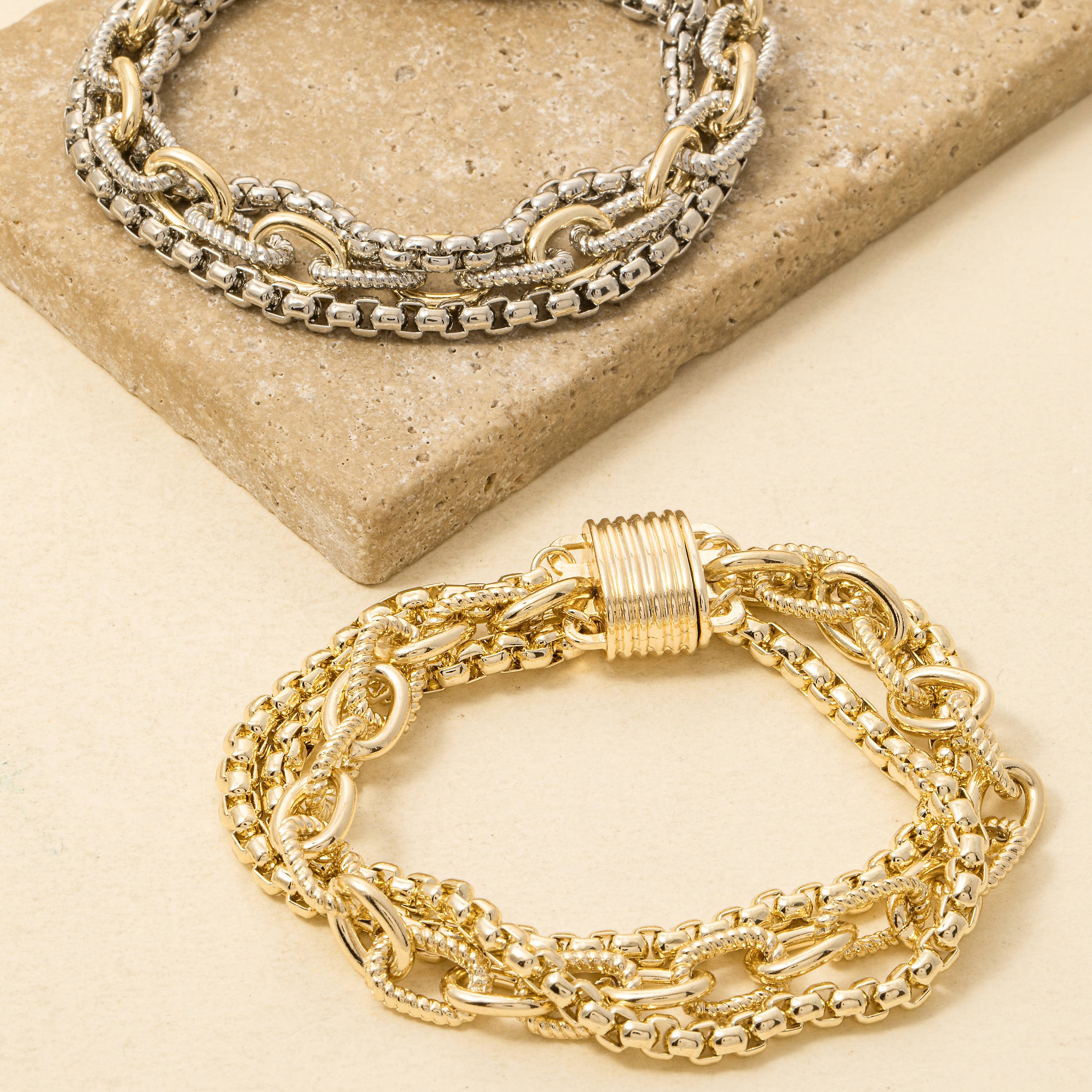 Magnetic Lock Gold Plated Bracelet
