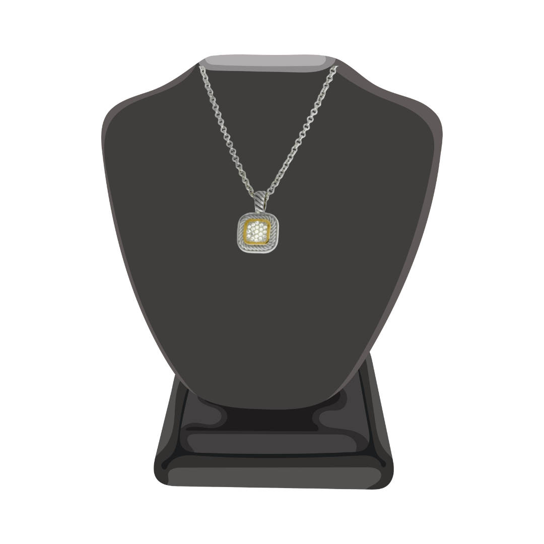✨ TWO-TONE SQUARE CZ NECKLACE ✨